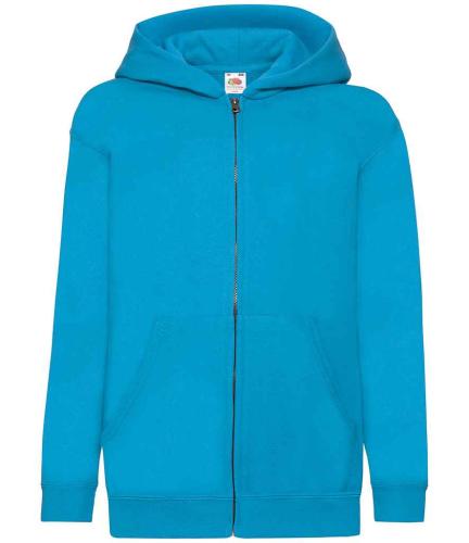 Fruit Loom Kids Zip Hood Swt - Azure - 12-13